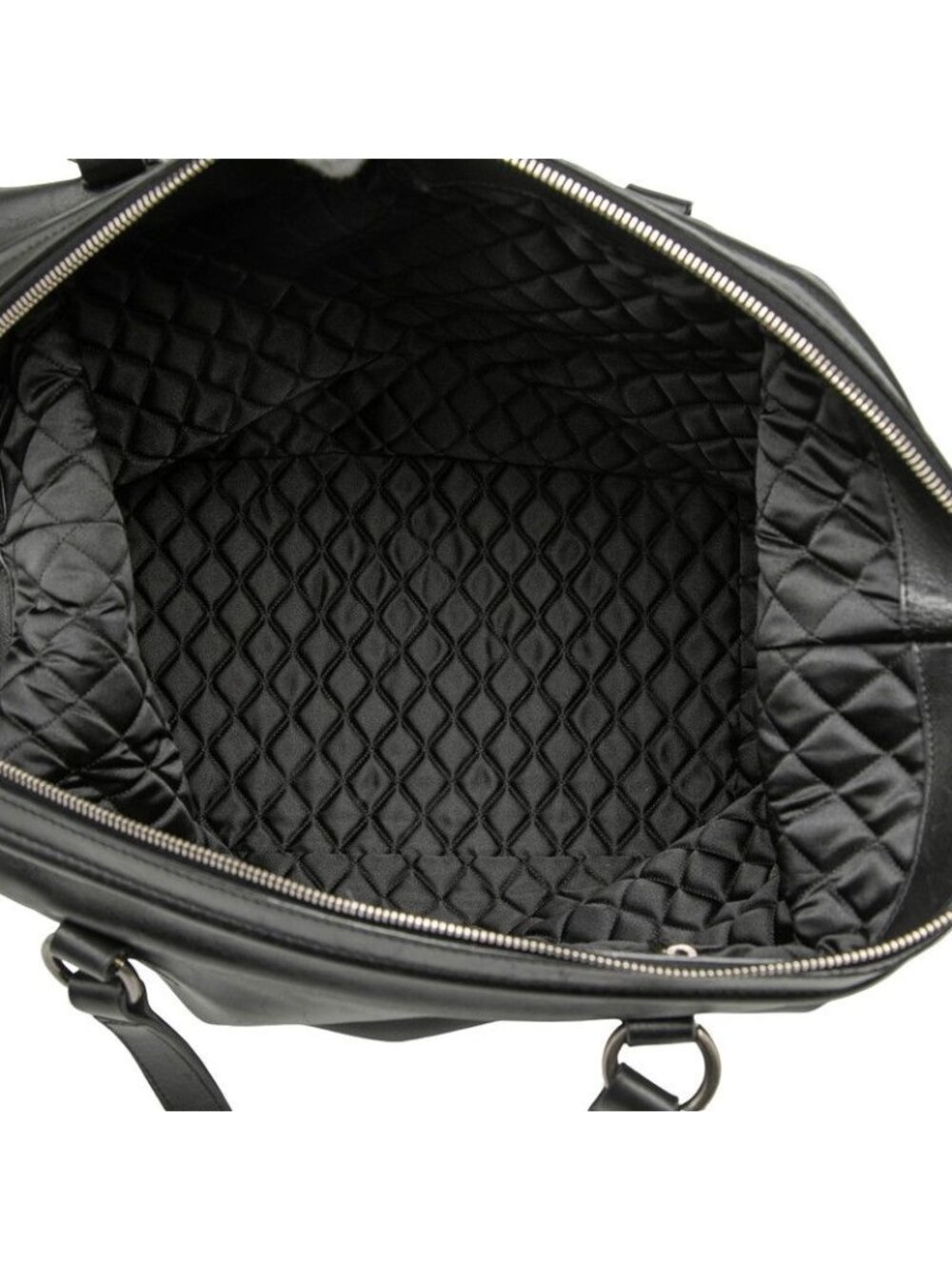 ★SOLD★ Chanel Black Silver Leather 1 Travel Bag - Picture 4 of 7